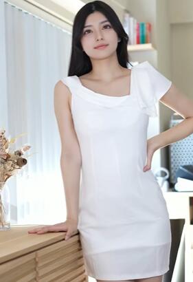 穿白色OL服